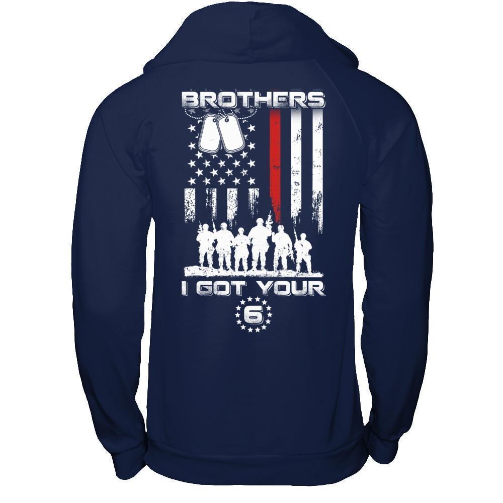 Brothers I Got Your Six Veteran-T-Shirt & Hoodie-Pullover Hoodie-Navy