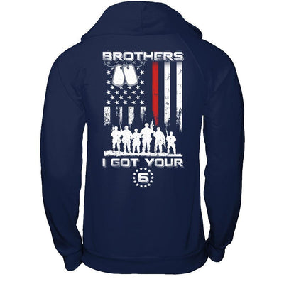Brothers I Got Your Six Veteran-T-Shirt & Hoodie-Pullover Hoodie-Navy