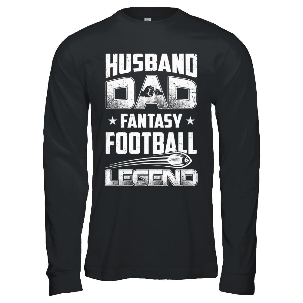 Husband Dad Fantasy Football Legend Fathers Day Gift-T-Shirt & Hoodie-Long Sleeve T-Shirt-Black