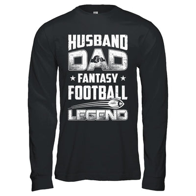 Husband Dad Fantasy Football Legend Fathers Day Gift-T-Shirt & Hoodie-Long Sleeve T-Shirt-Black