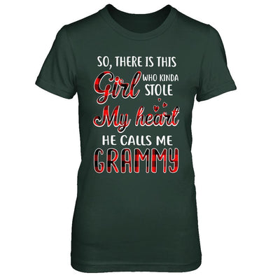 This Girl Who Kinda Stole My Heart He Calls Me Grammy-T-Shirt & Hoodie-Women's T-Shirt-Forest Green