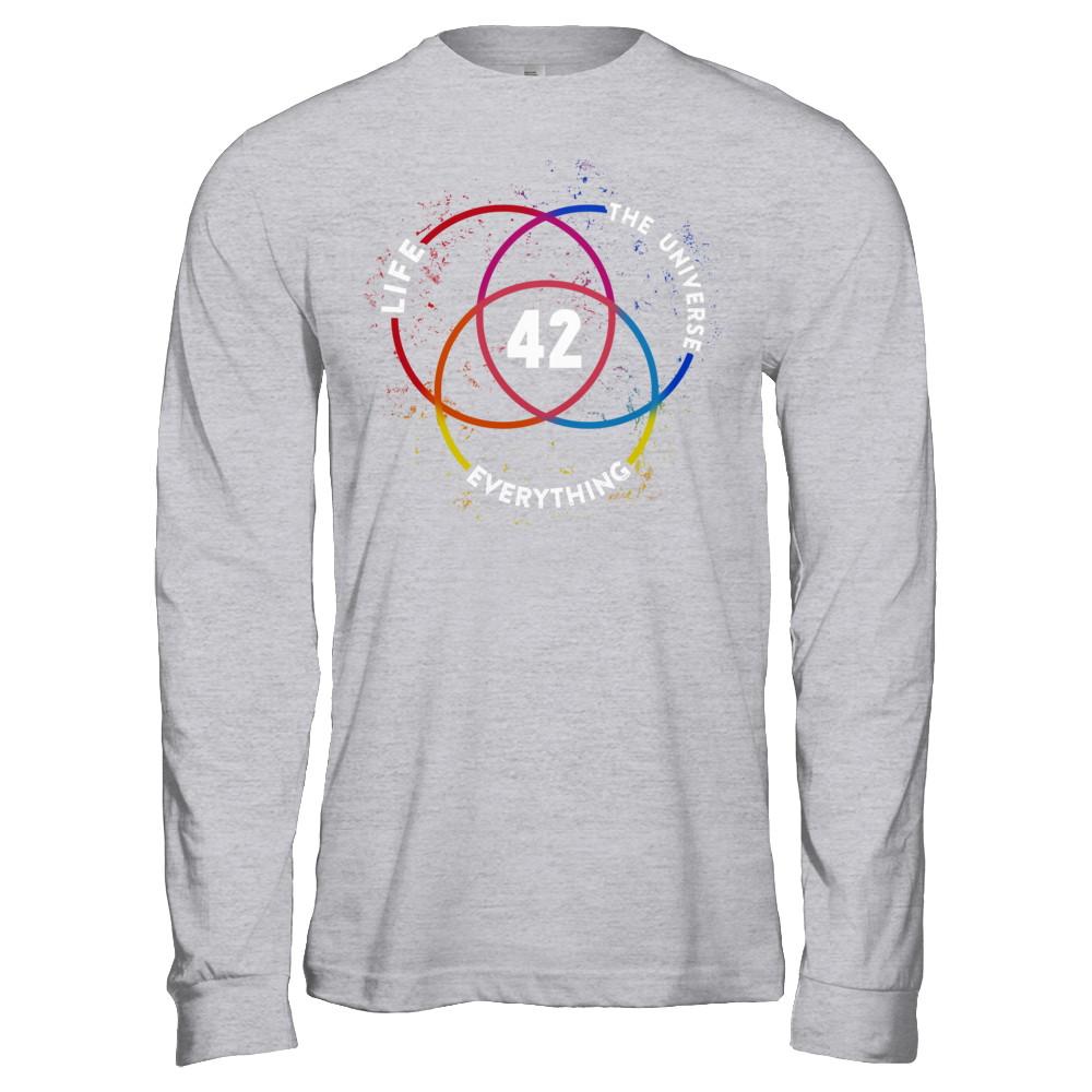 The Answer To Life The Universe And Everything-T-Shirt & Hoodie-Long Sleeve T-Shirt-Sport Grey