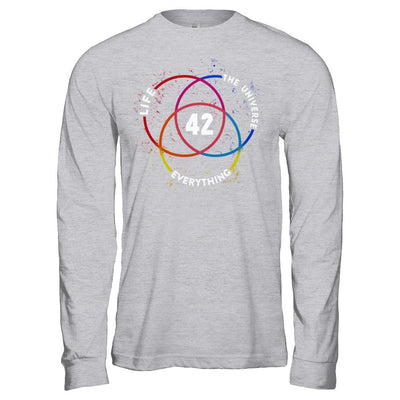 The Answer To Life The Universe And Everything-T-Shirt & Hoodie-Long Sleeve T-Shirt-Sport Grey