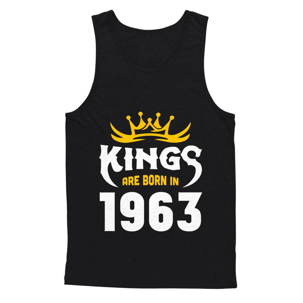 Kings Are Born In 1963 Birthday Gift-T-Shirt & Hoodie-Unisex Tank-Black