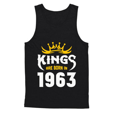 Kings Are Born In 1963 Birthday Gift-T-Shirt & Hoodie-Unisex Tank-Black