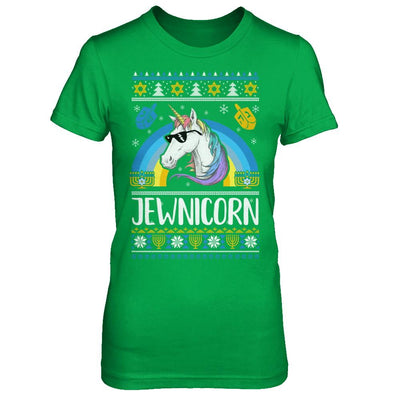 Jewnicorn Funny Jewish Unicorn Hanukkah Chanukah Sweater-T-Shirt & Sweatshirt-Women's T-Shirt-Irish Green