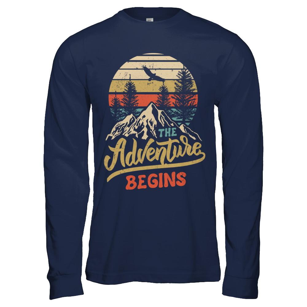 The Adventure Begins Climb The Mountain Vintage-T-Shirt & Hoodie-