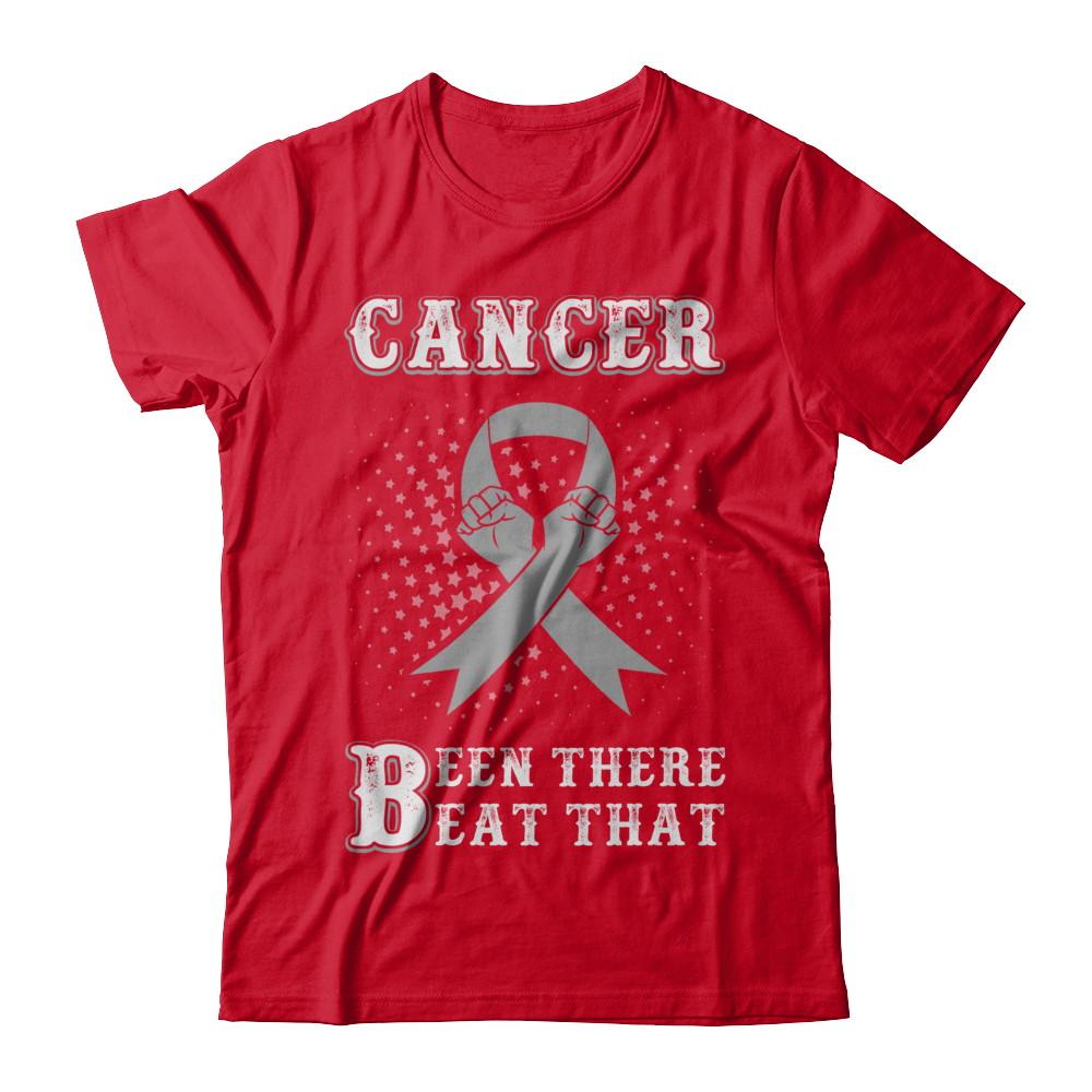 Brain Cancer Been There Beat That Grey Gray Awareness Ribbon-T-Shirt & Hoodie-Premium T-Shirt-Red