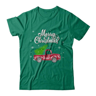 Snow Tree Truck Merry Christmas-T-Shirt & Sweatshirt-Classic T-Shirt-Kelly Green