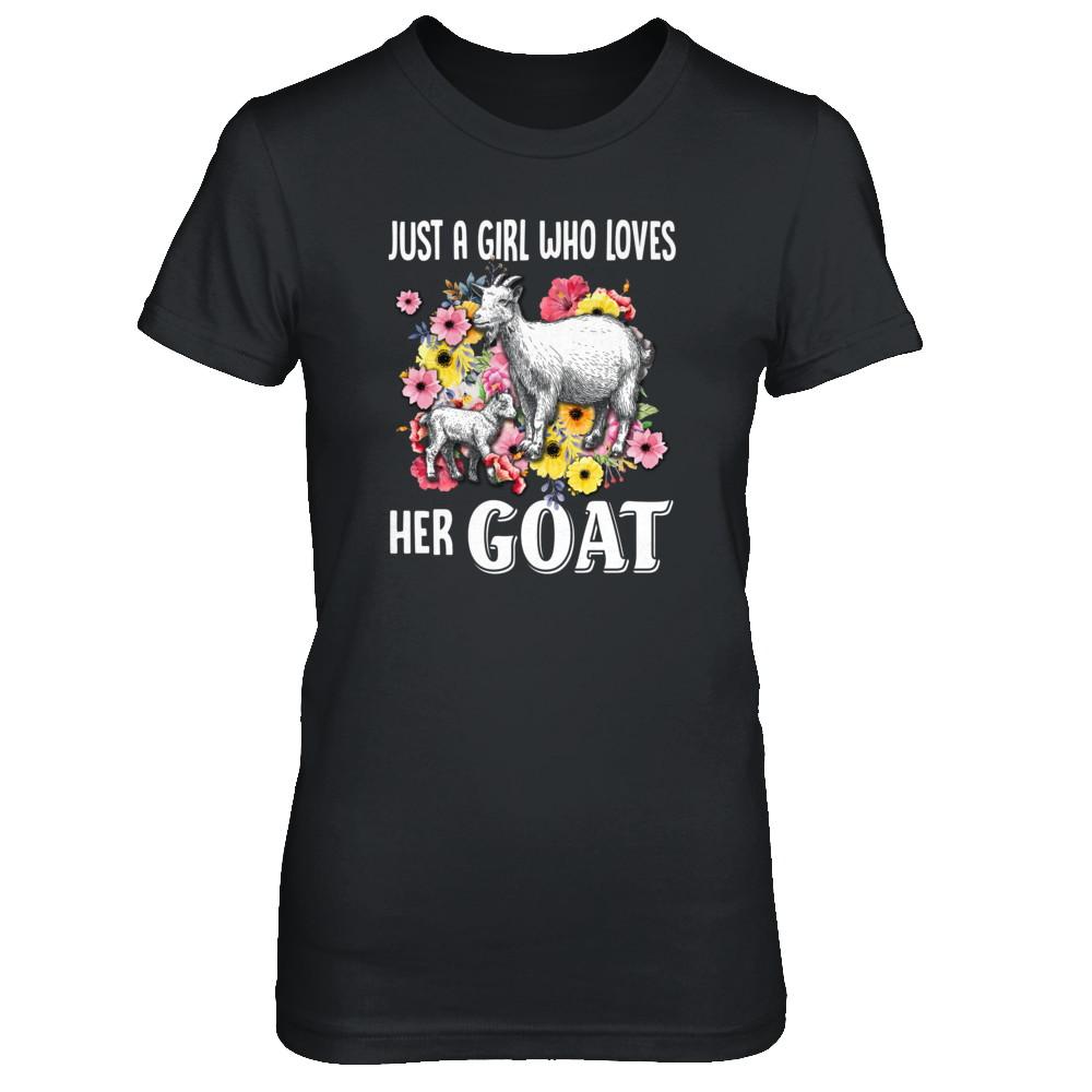 Just A Girl Who Loves Her Goat-T-Shirt & Tank Top-Women's T-Shirt-Black