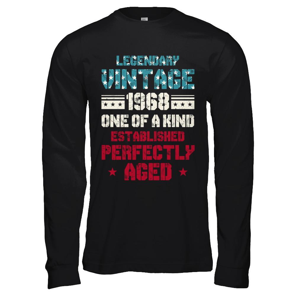 Legendary Vintage 1968 53th Years Old Birthday Gift-T-Shirt & Hoodie-Long Sleeve T-Shirt-Black