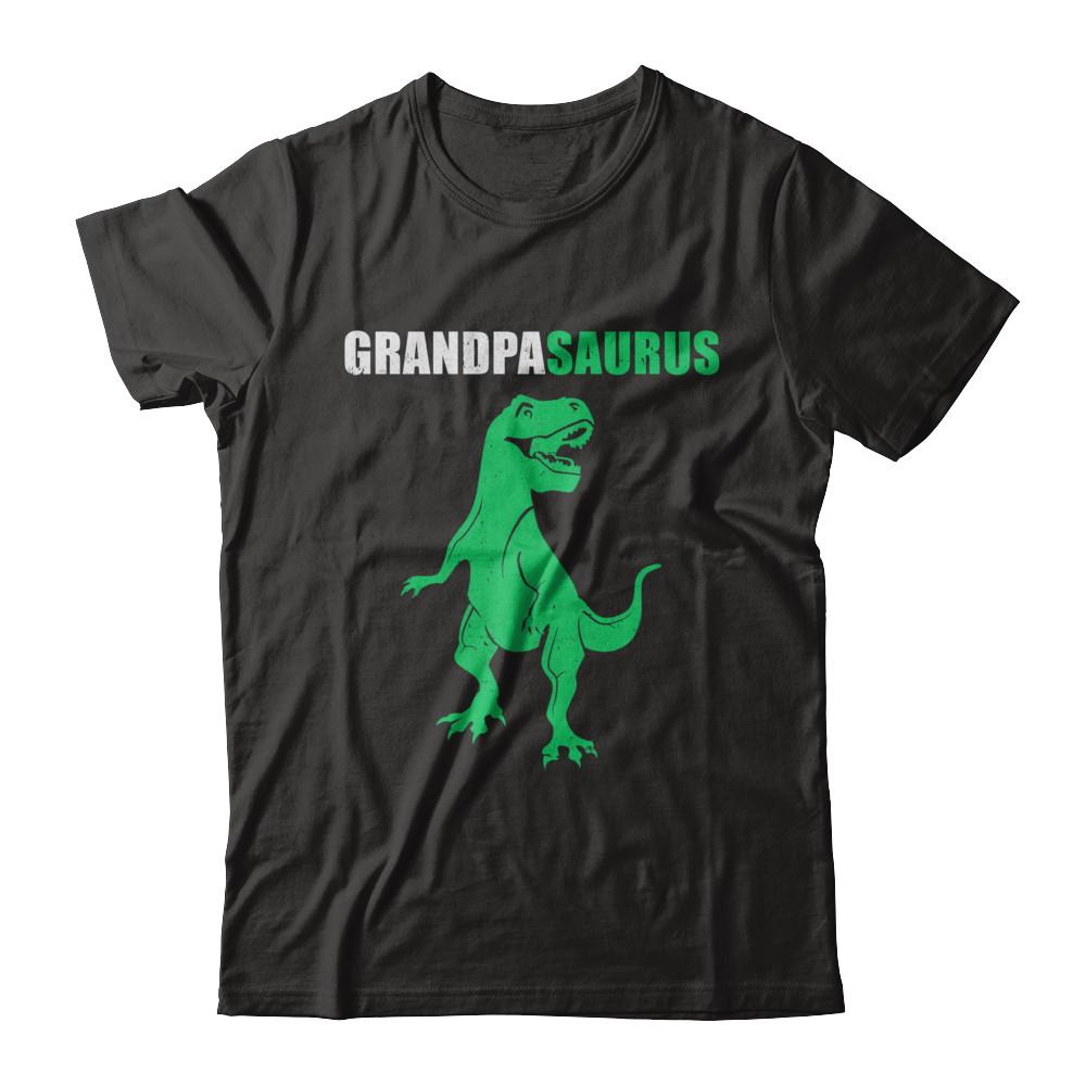 Grandpasarus Funny Dinosaur First Time Grandpa Fathers Day-T-Shirt & Hoodie-Classic T-Shirt-Black