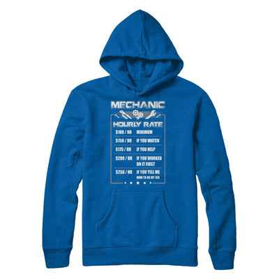 Funny Mechanic Hourly Rate-T-Shirt & Hoodie-Pullover Hoodie-Royal