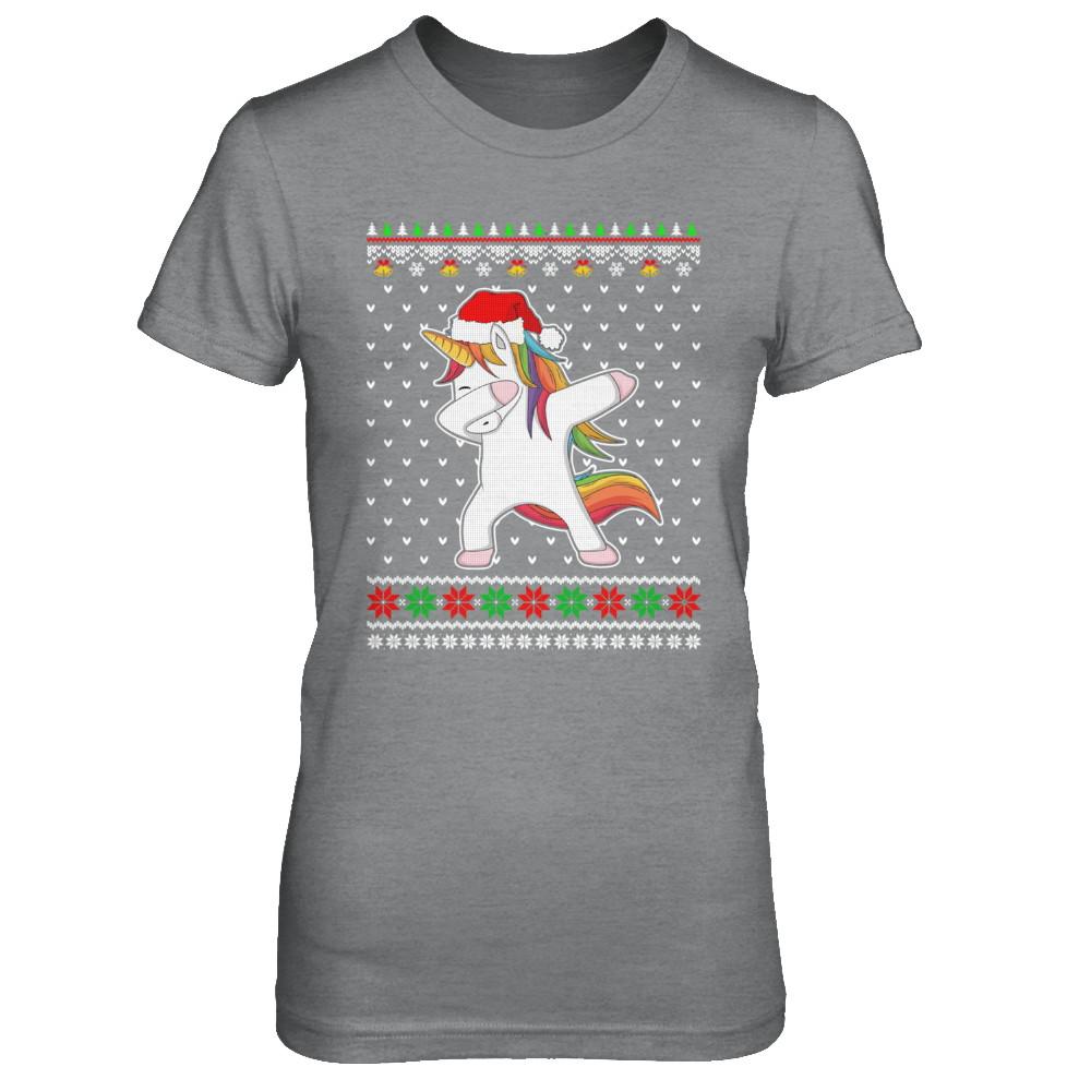 Dabbing Tangled Lights Ugly Christmas Sweater Girls-T-Shirt & Sweatshirt-Women's T-Shirt-Sport Grey