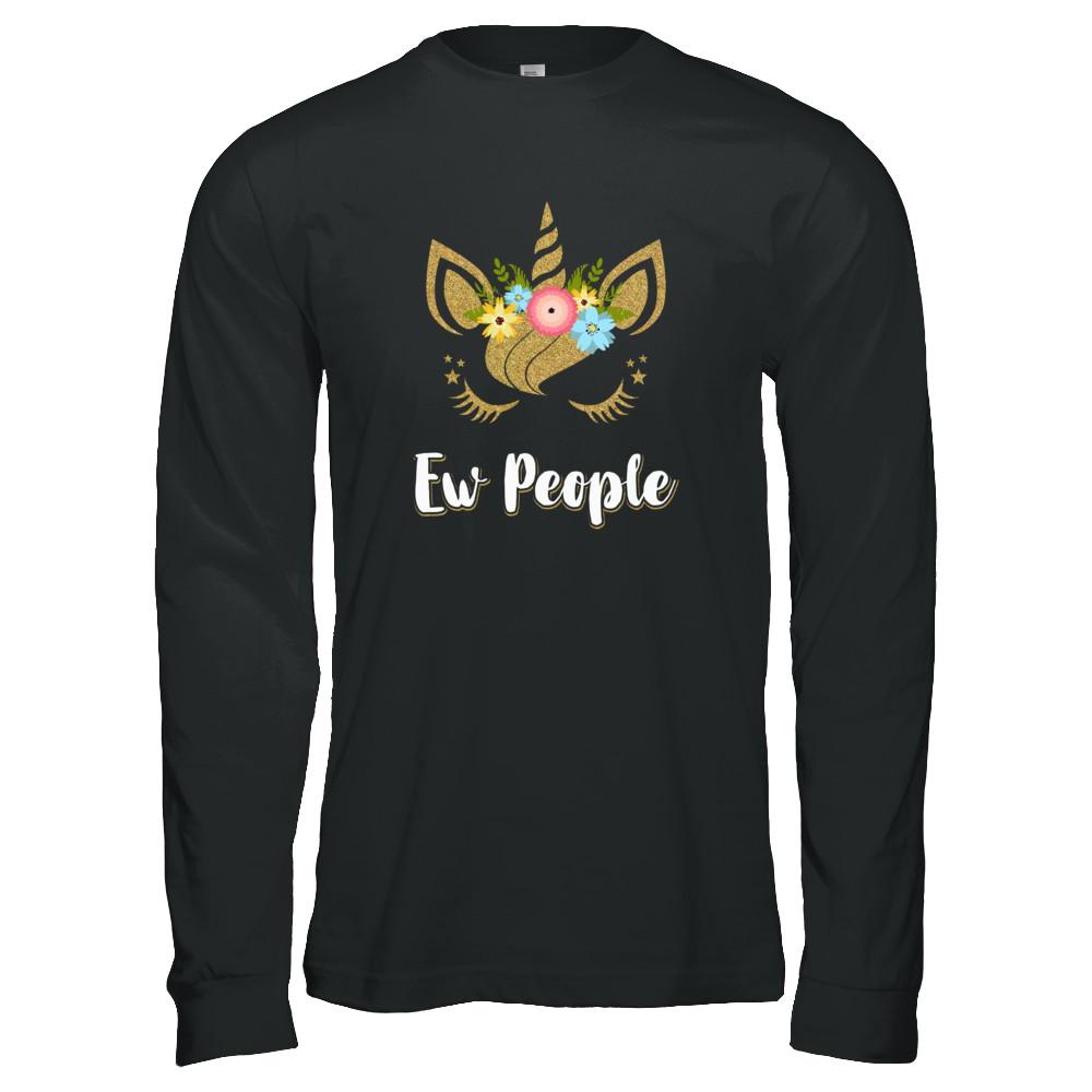 Ew People Unicorn-T-Shirt & Tank Top-Long Sleeve T-Shirt-Black