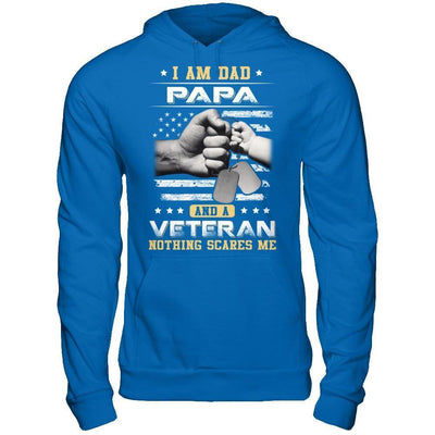 I'm A Dad Papa And A Veteran Nothing Scares Me-T-Shirt & Hoodie-Pullover Hoodie-Royal