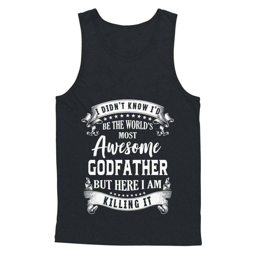 World's Most Awesome Godfather Fathers Day Gift-T-Shirt & Hoodie-Unisex Tank-Black