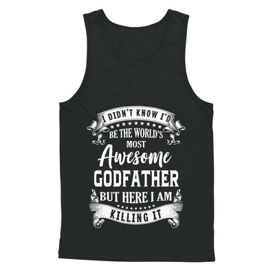 World's Most Awesome Godfather Fathers Day Gift-T-Shirt & Hoodie-Unisex Tank-Black
