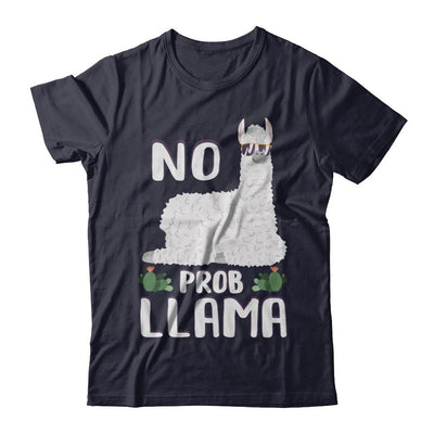 No Prob Llama No Drama Mama Alpaca Llamacorn-T-Shirt & Hoodie-Premium T-Shirt-Midnight Navy