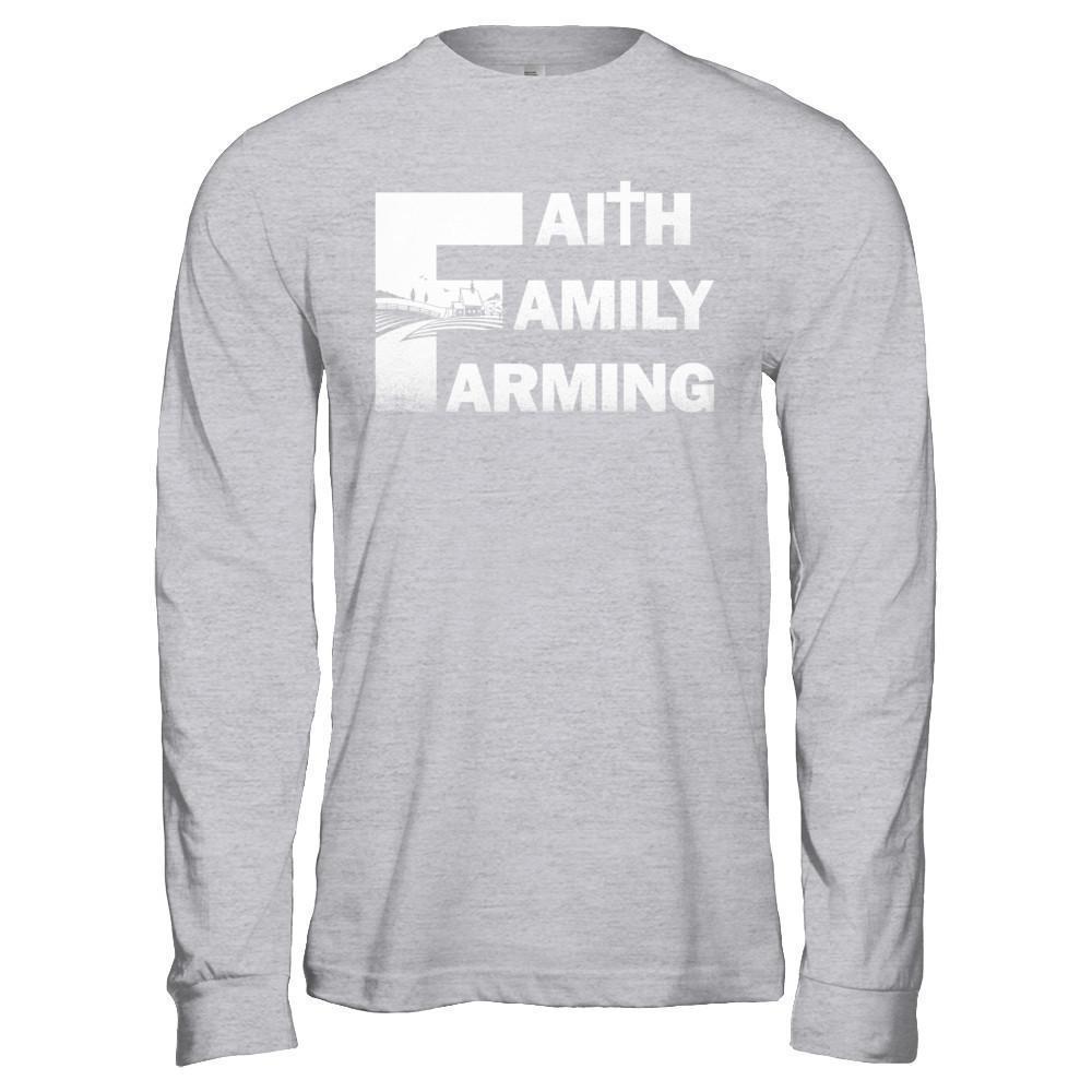 Faith Family Farming Farmer-T-Shirt & Hoodie-Long Sleeve T-Shirt-Sport Grey