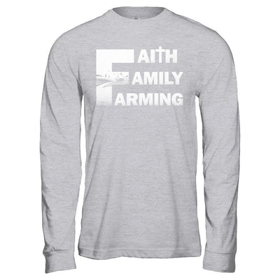 Faith Family Farming Farmer-T-Shirt & Hoodie-Long Sleeve T-Shirt-Sport Grey