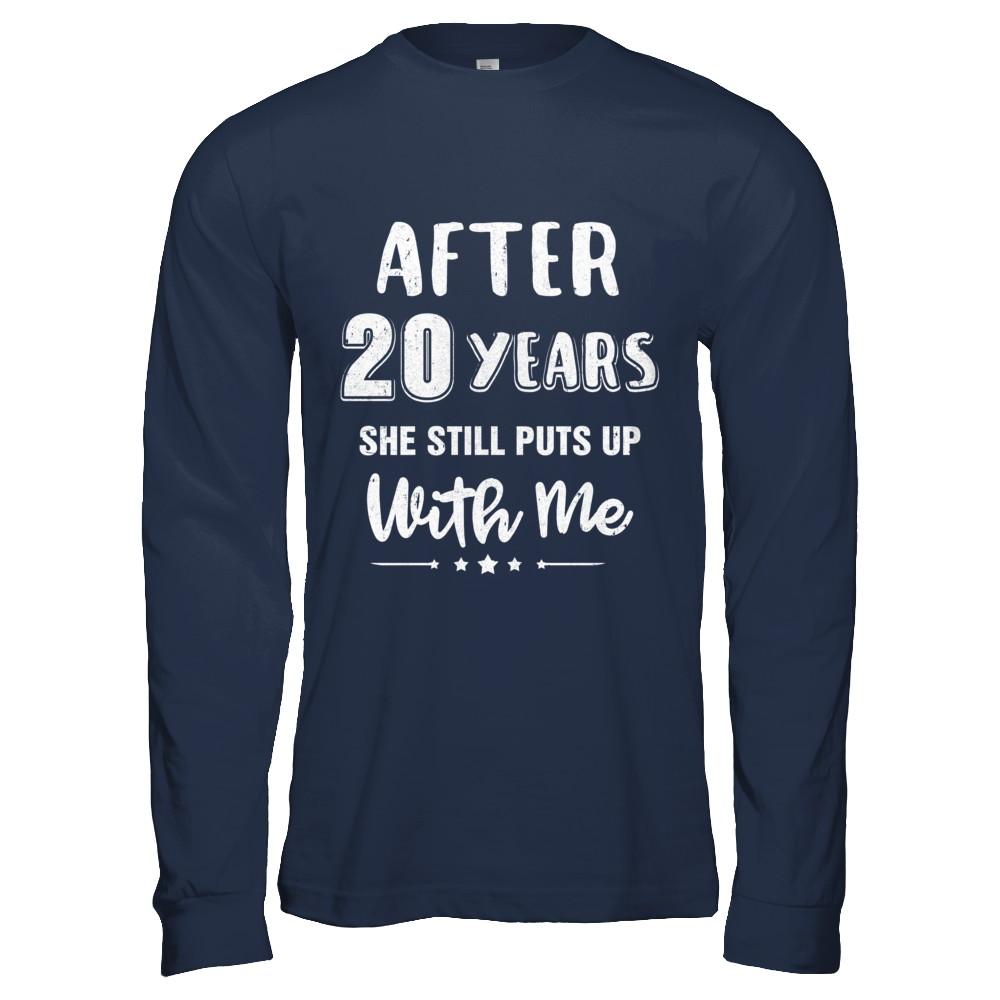 20Th Wedding Anniversary Funny Husband Gift-T-Shirt & Hoodie-Long Sleeve T-Shirt-Navy