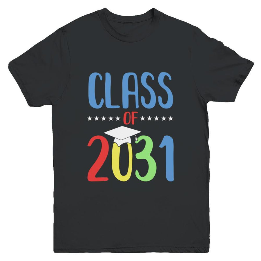 Grow With Me First Day Of School Class Of 2031 Youth-Youth Shirt-Youth T-Shirt-Black
