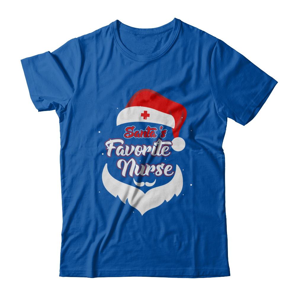 Santa's Favorite Nurse Funny Christmas Nursing-T-Shirt & Hoodie-Premium T-Shirt-Royal