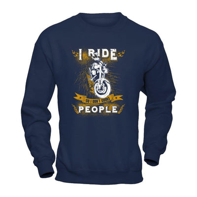 I Ride So I Don't Choke People-T-Shirt & Tank Top-Crewneck Sweatshirt-Navy