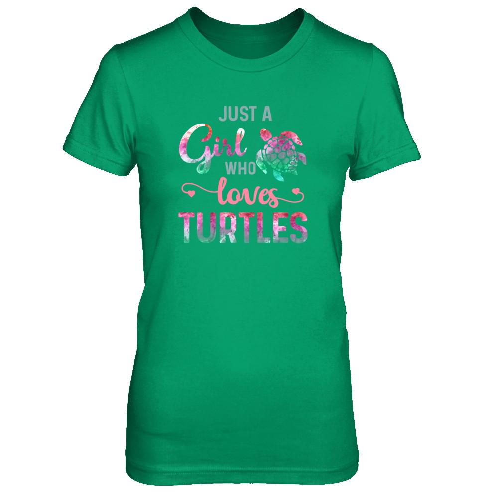 Just A Girl Who Loves Turtles Turtle Lover-T-Shirt & Tank Top-Women's T-Shirt-Irish Green