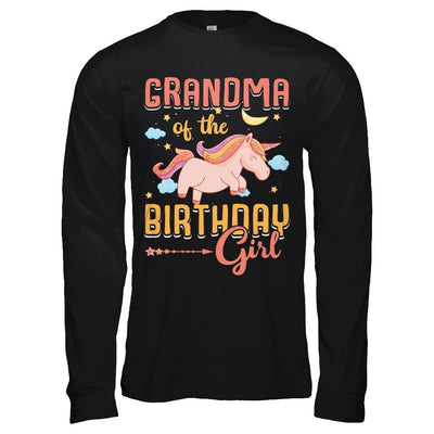 Grandma Of The Birthday Girl Unicorn-T-Shirt & Hoodie-Long Sleeve T-Shirt-Black