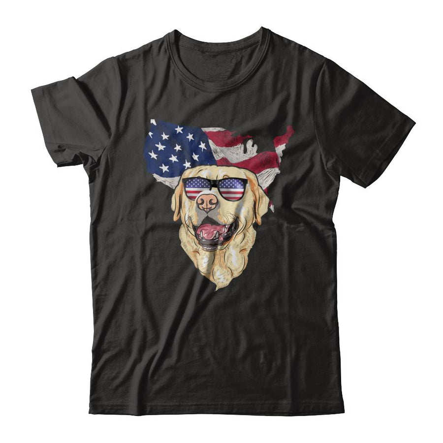 Funny Patriot Labrador Dog 4Th Of July American Flag-T-Shirt & Hoodie-Classic T-Shirt-Black