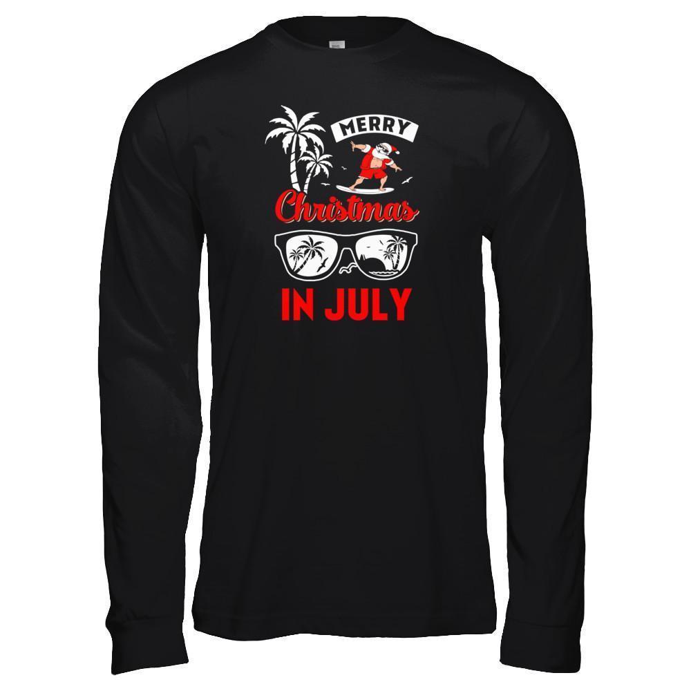 Merry Christmas In July-T-Shirt & Tank Top-Long Sleeve T-Shirt-Black