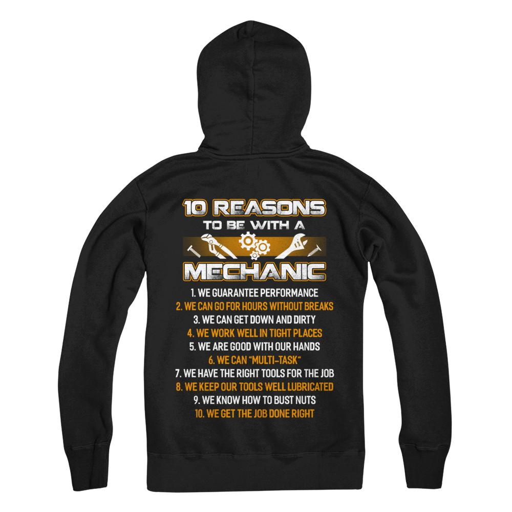 10 Reasons To Be With A Mechanic-T-Shirt & Hoodie-Pullover Hoodie-Black