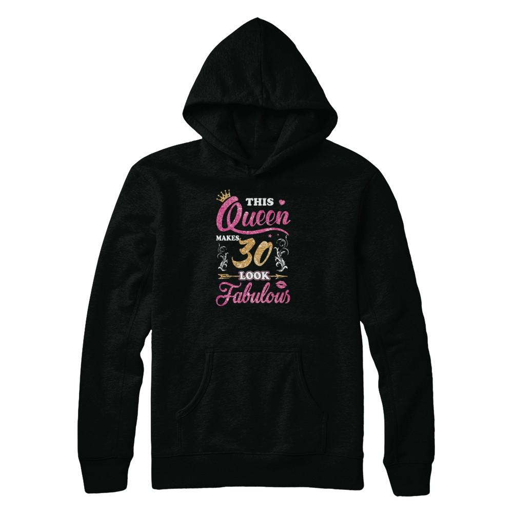 This Queen Makes 30 Look Fabulous 1991 30th Birthday-T-Shirt & Tank Top-Pullover Hoodie-Black