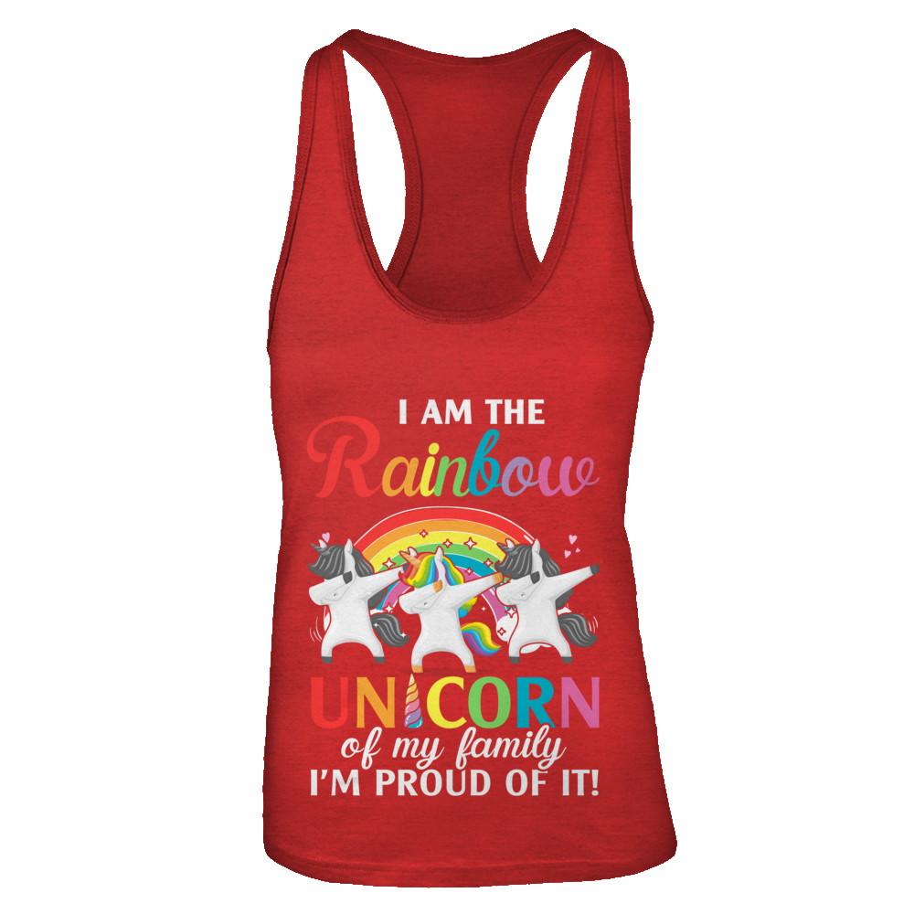 I Am The Rainbow Unicorn Of My Family Lesbian LGBT-T-Shirt & Tank Top-Women's Ideal Racerback Tank-Red