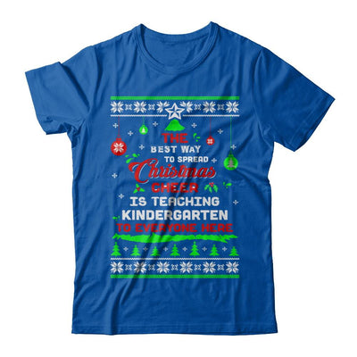 Teacher Christmas Cheer Teaching Kindergarten Everyone Sweater-T-Shirt & Sweatshirt-Premium T-Shirt-Royal