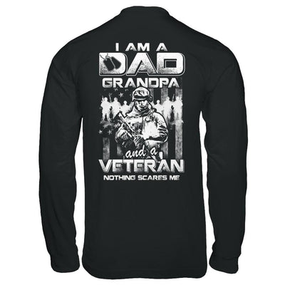 I Am A Dad Grandpa And A Veteran Nothing Scare Me-T-Shirt & Hoodie-Long Sleeve T-Shirt-Black