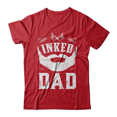 Inked Dad Bearded Man Tattooed Tattoos Fathers Day-T-Shirt & Hoodie-Classic T-Shirt-Red
