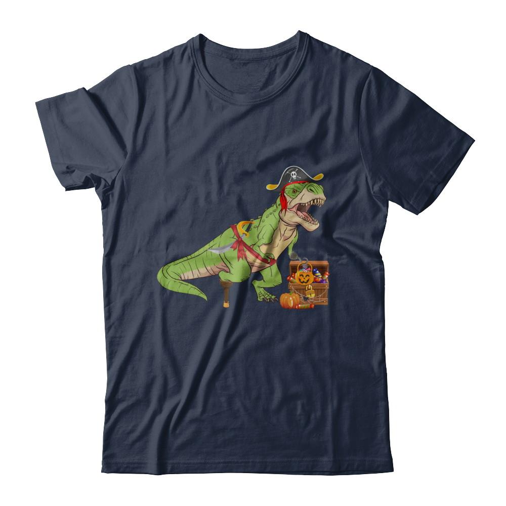 Dinosaurs T-Rex Pirate Halloween Saurus For Men Women-T-Shirt & Hoodie-Classic T-Shirt-Navy