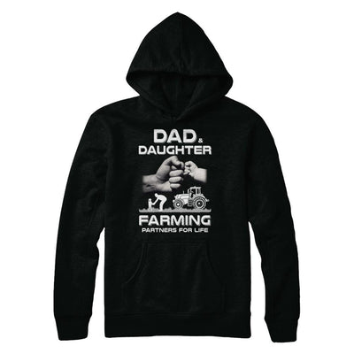 Farmer Dad And Daughter Farming Partners For Life Fathers Day-T-Shirt & Hoodie-Pullover Hoodie-Black