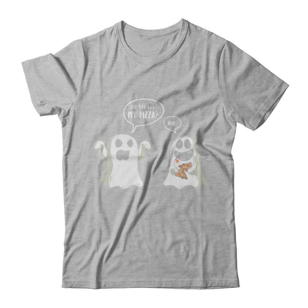 Funny Ghost Halloween Pizza Costume-T-Shirt & Hoodie-Premium T-Shirt-Heather Gray