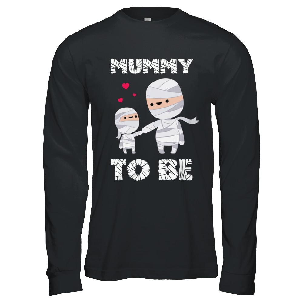 Cute Funny Mummy To Be Pregnant Mom Halloween-T-Shirt & Hoodie-Long Sleeve T-Shirt-Black