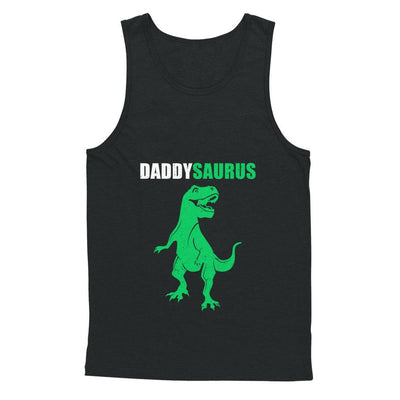 Daddysaurus Funny Dinosaur First Time Dad Fathers Day-T-Shirt & Hoodie-Unisex Tank-Black