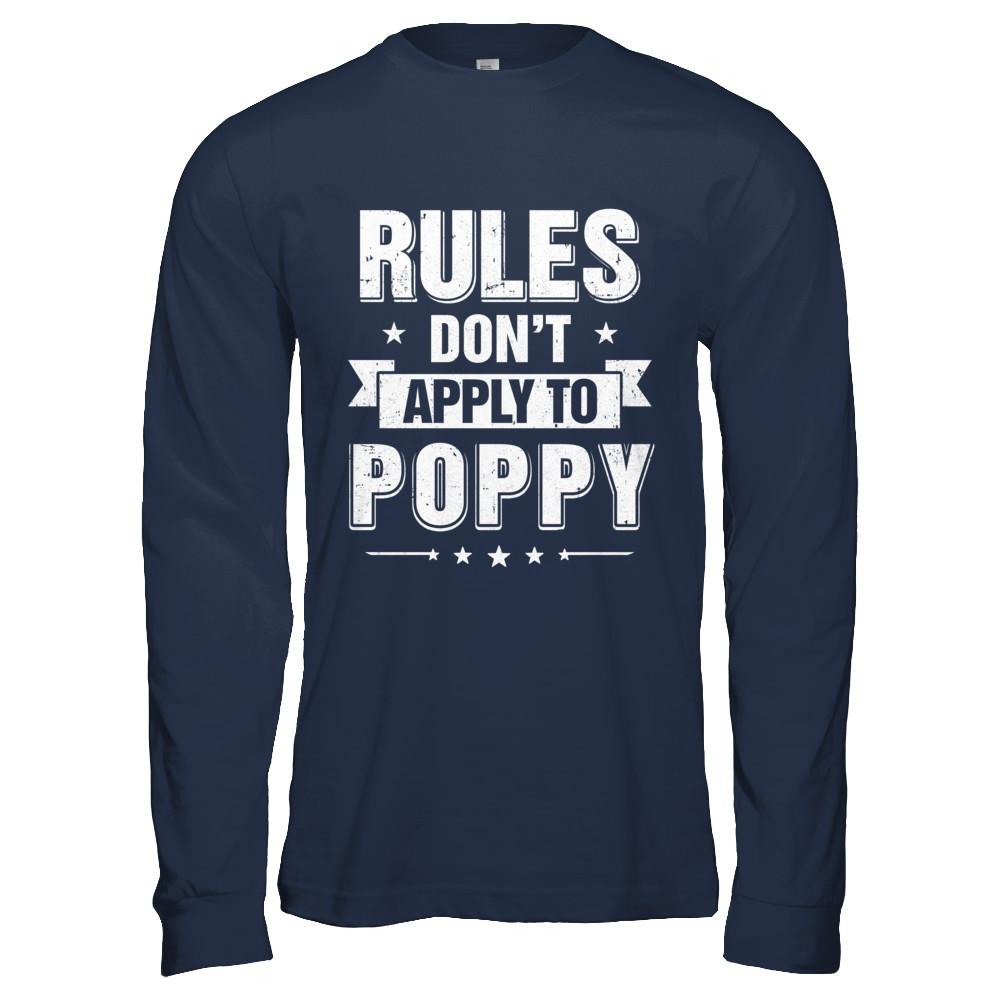 Grandfather Rules Don't Apply To Poppy-T-Shirt & Hoodie-Long Sleeve T-Shirt-Navy