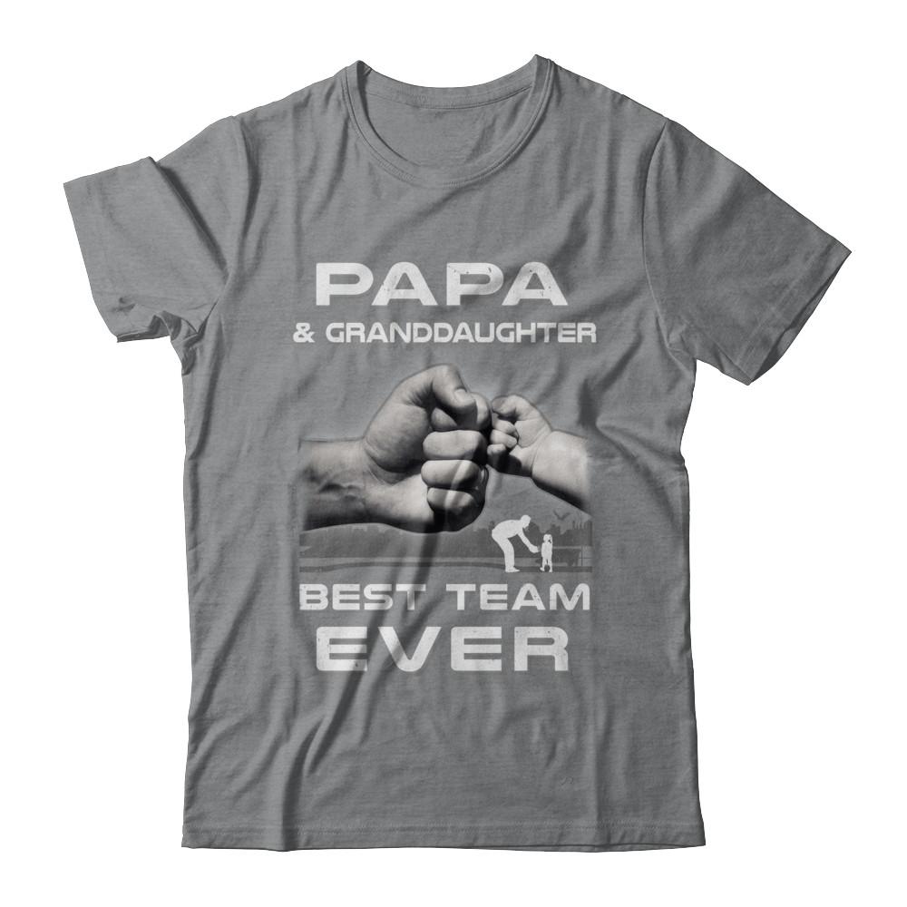 Papa And Granddaughter Best Team Ever Fathers Day-T-Shirt & Hoodie-Classic T-Shirt-Sport Grey