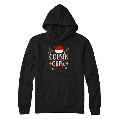 Cousin Crew Reindeer Matching Family Christmas-T-Shirt & Hoodie-Pullover Hoodie-Black