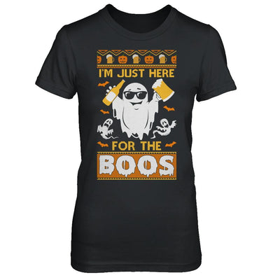 I'm Just Here For The Boos Halloween Ugly Sweater-T-Shirt & Hoodie-Women's T-Shirt-Black