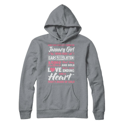And God Said Let There Be January Girl Ears Arms Love Heart-T-Shirt & Hoodie-