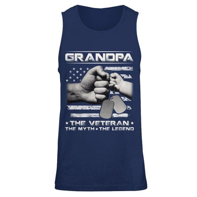 Grandpa The Veteran The Myth The Legend-T-Shirt & Hoodie-Unisex Tank-Navy
